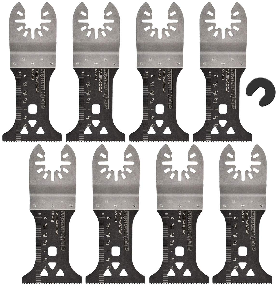 ACTOMASTER 1-3/4" Bi-Metal Oscillating Saw Blade for Oscillating Tool Multitool, Pack of 8