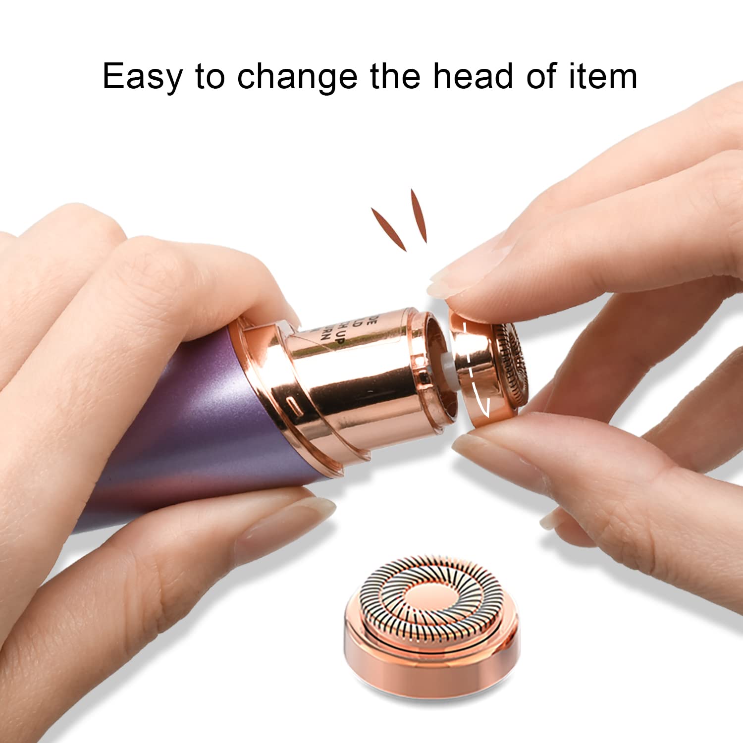 tuokiy Facial Hair Remover Replacement Head,Generation 1 Single Halo,18K Rose Gold Plated Blades,8 Count, First Generation (FIT with GEN 1 HAIR REMOVER)