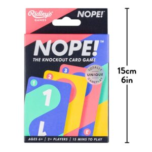 Ridley’s Nope! Fun Card Game for Families, Action-Packed, Fast-Paced Game for 2+ Players, Includes 104 Game Cards and Instructions, Simple Card Game for Kids Ages 6+