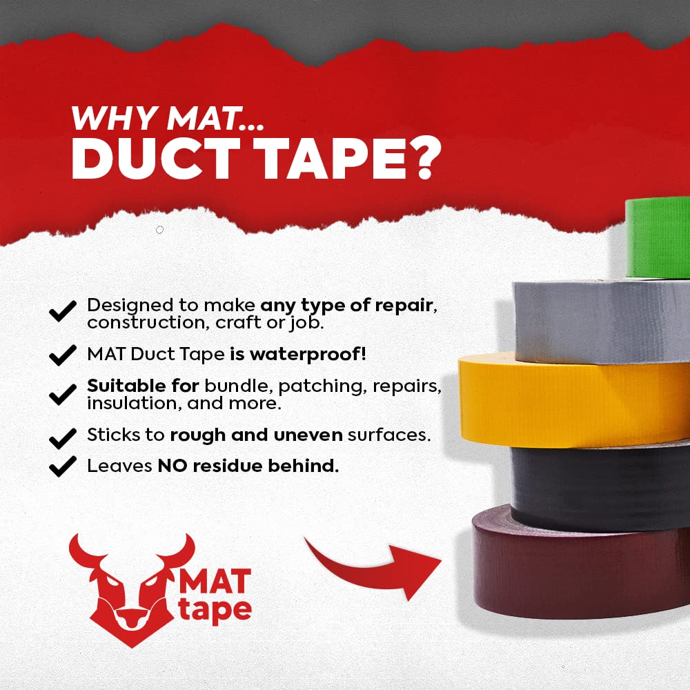 MAT Duct Tape Tan (Beige) Industrial Grade, 2 inch x 60 yds. Waterproof, UV Resistant for Crafts, Home Improvement, Repairs, & Projects