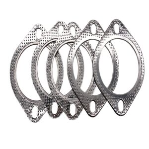 5 Pcs Exhaust Flange Gasket 3" High Temp for Exhaust Turbo Downpipe Catback Headers Stainless Steel 120-07610-0005
