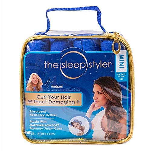 The Sleep Styler - As Seen on Shark Tank - Heat Free Curlers,. Includes 8 Mini (3 Inch) Rollers