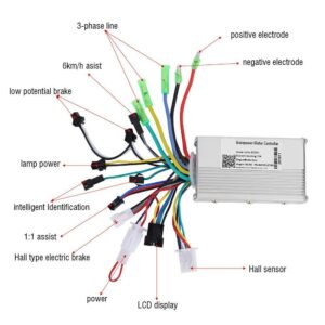 Motor Brushless Controller with Rainproof LCD Display Control Panel and shifting Switch Accessory for Electric Bike Electric Scooter(48V)