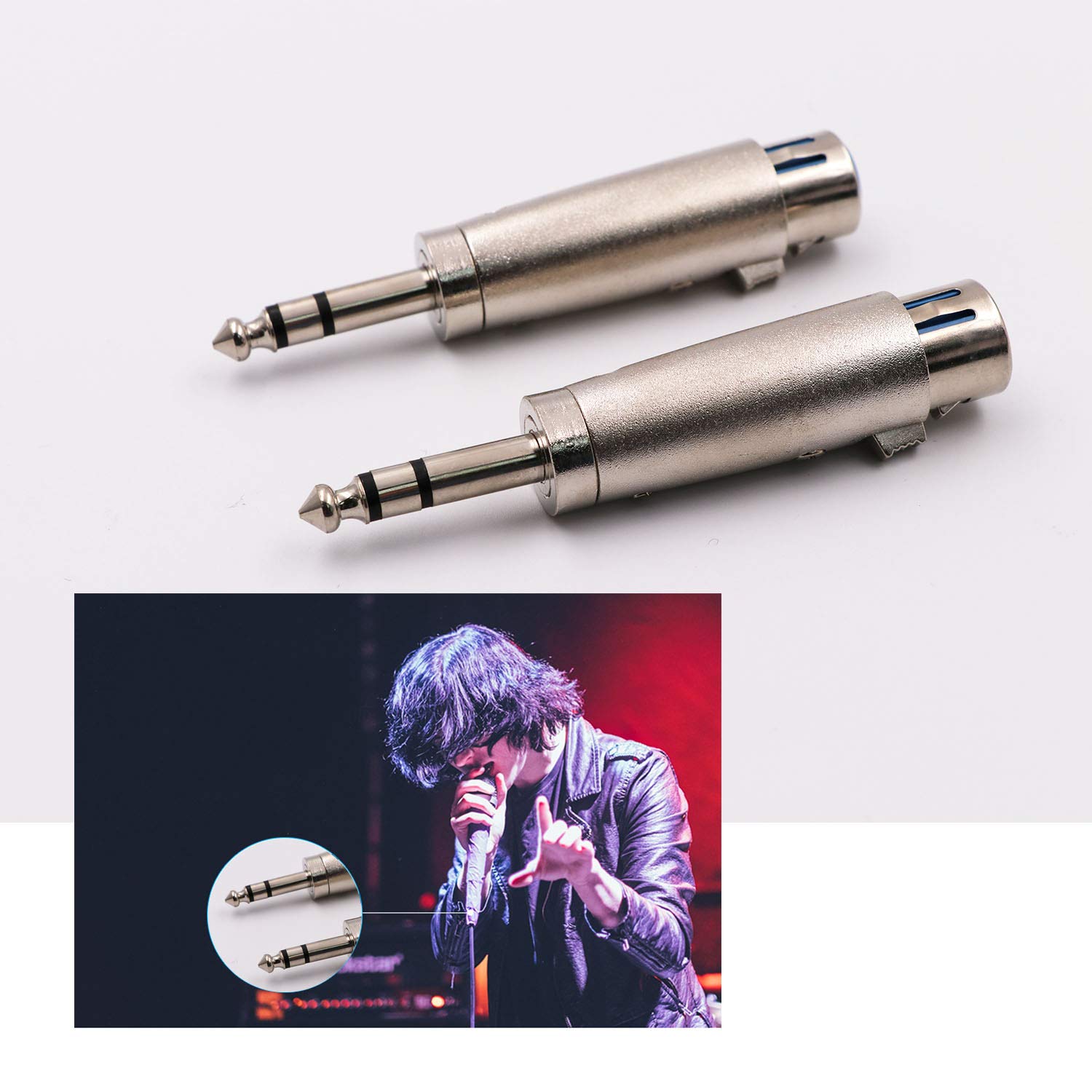 1/4 TRS to XLR Female Adapter Female XLR to 1/4 Stereo Balanced Audio Connector - 2 Pack