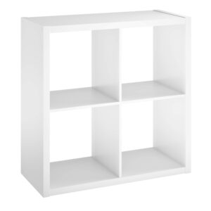 closetmaid 4549 decorative open back 4-cube storage organizer, white