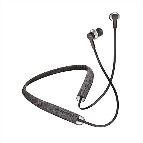 Sol Republic Shadow Fusion Bluetooth Earbuds, Black 10-Hour Playtime Comfortable Knit Tech Fiber Collar Magnetic Connection Earbuds Flexible Compact Storage Convenient Carrying Case