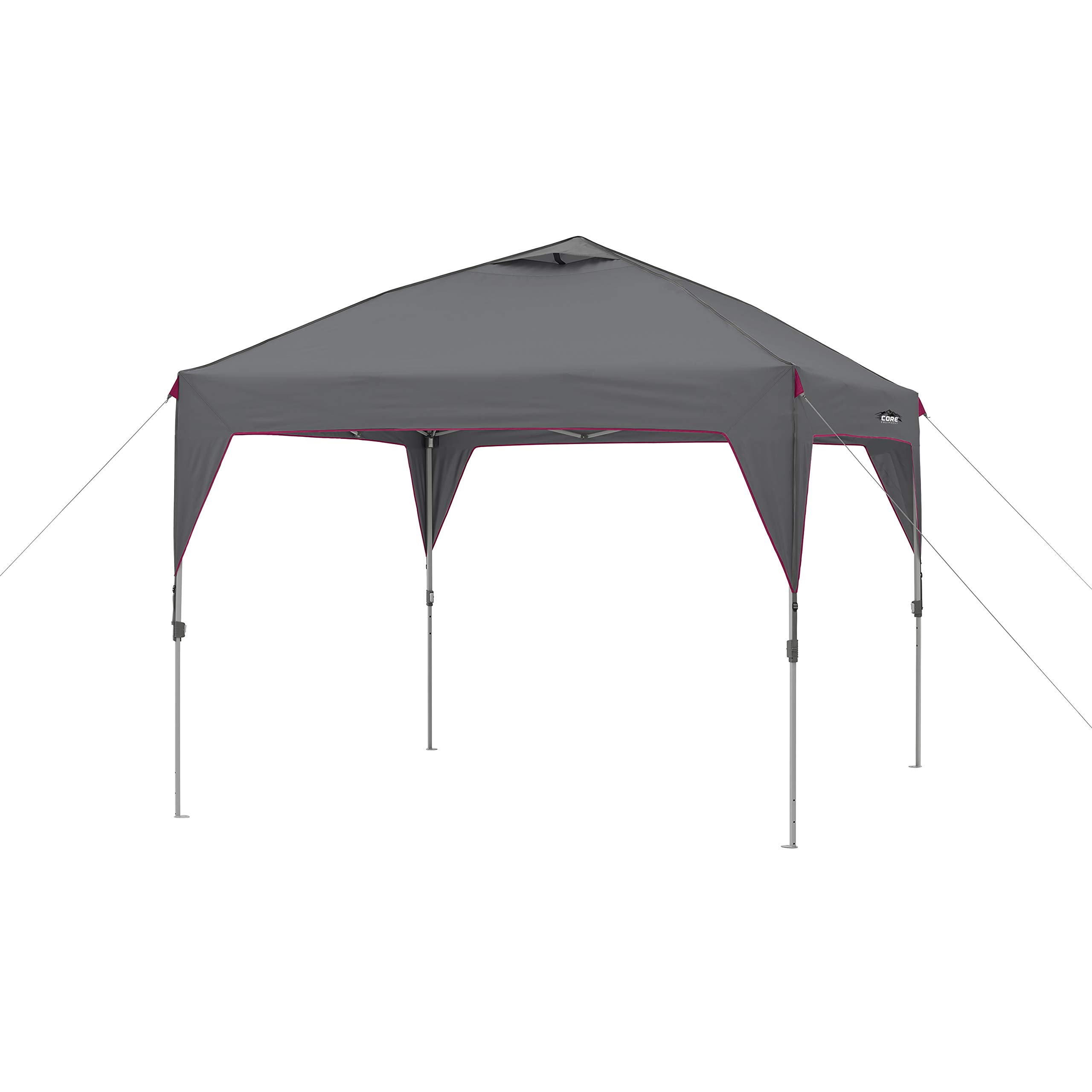 CORE 10' x 10' Instant Shelter Pop-Up Canopy Tent with Wheeled Carry Bag (Seal Gray)