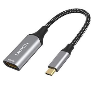 usb c to hdmi adapter 4k, type-c to hdmi connector for monitor, thunderbolt 3 compatible usb-c to hdmi cord for macbook pro 2022 ipad 2021 dell xps surface pro 8 vivobook flip 14 aspire 5 etc