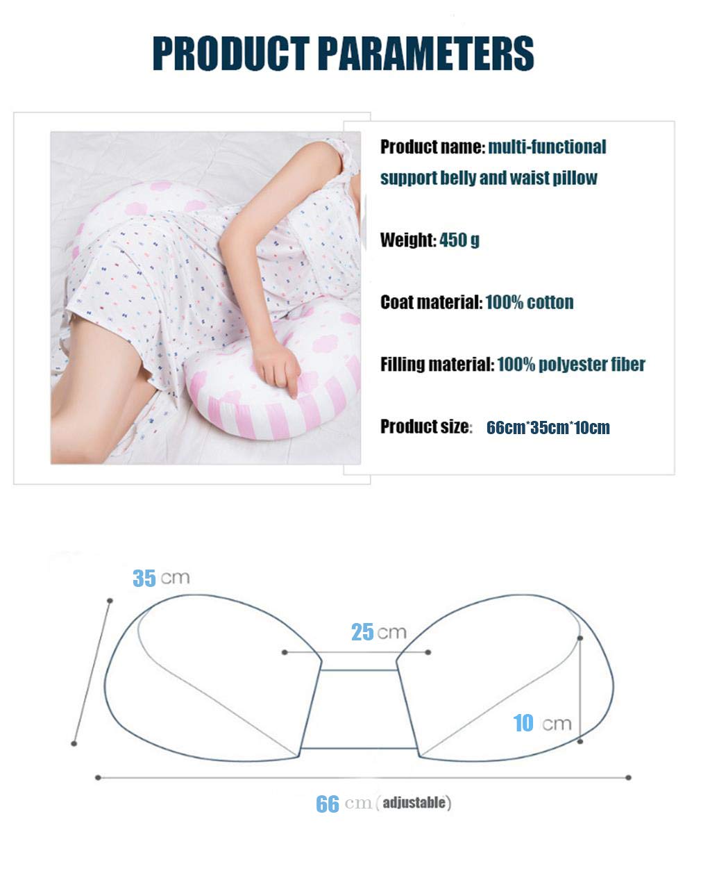 WEILORI U-Shaped Pregnancy Pillow for Pregnant Women ,Support for Back, Hips, Legs, Belly for Maternity Women,Maternity Pillow with Removable Cotton Cover,8 Patterns Option