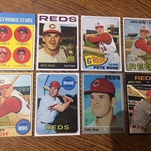 Pete Rose Lot of 8 Topps Reprint Cards including Rookie RC Reprint - Baseball Card