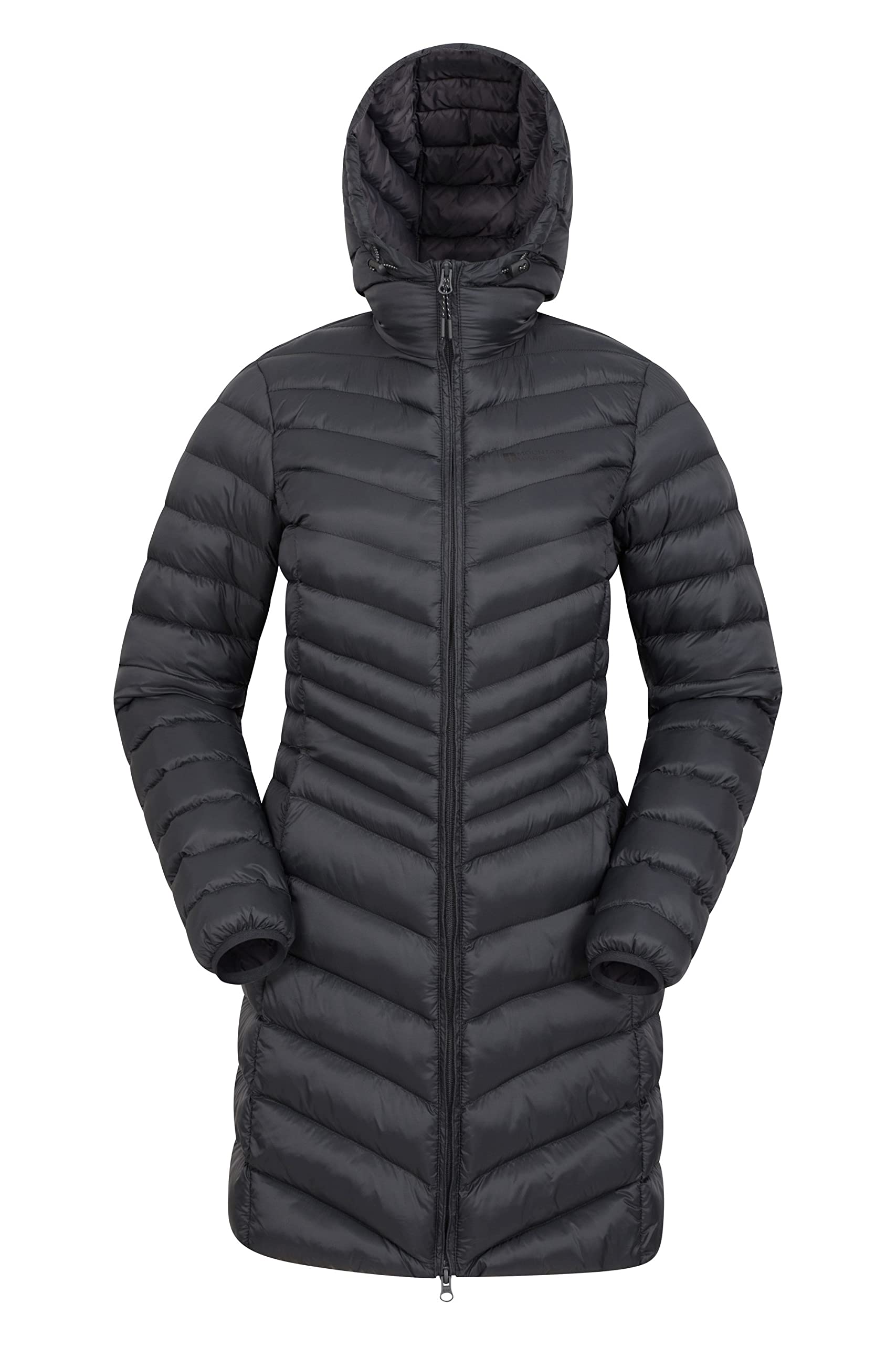 Mountain Warehouse Florence Womens Long Jacket - Padded Winter Coat Jet Black 10