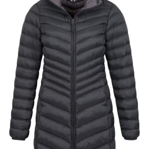 Mountain Warehouse Florence Womens Long Jacket - Padded Winter Coat Jet Black 10