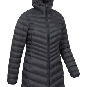 Mountain Warehouse Florence Womens Long Jacket - Padded Winter Coat Jet Black 10