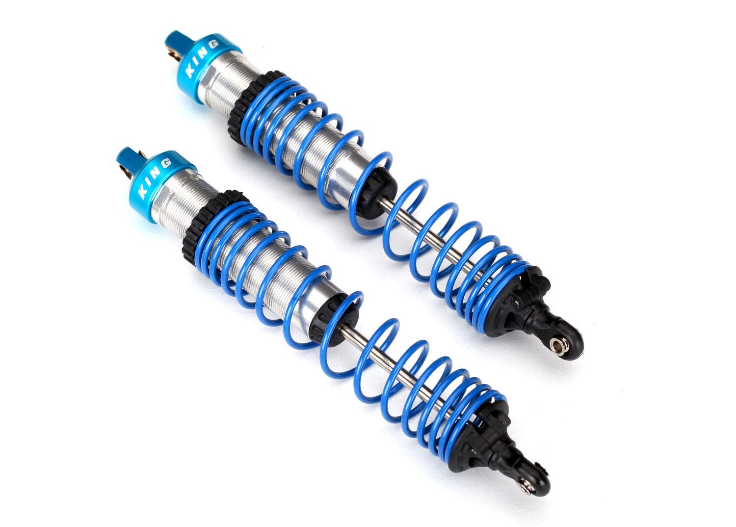 Traxxas TRA8457 - Shock caps, Aluminum (Blue-Anodized), King Shocks (4)