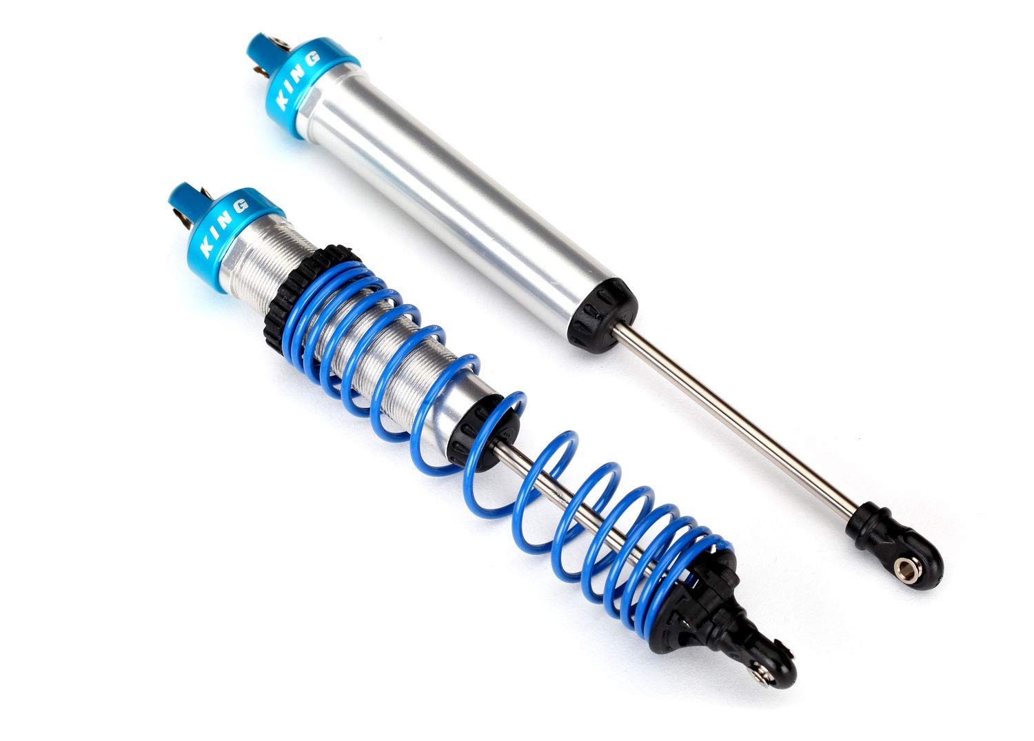 Traxxas TRA8457 - Shock caps, Aluminum (Blue-Anodized), King Shocks (4)