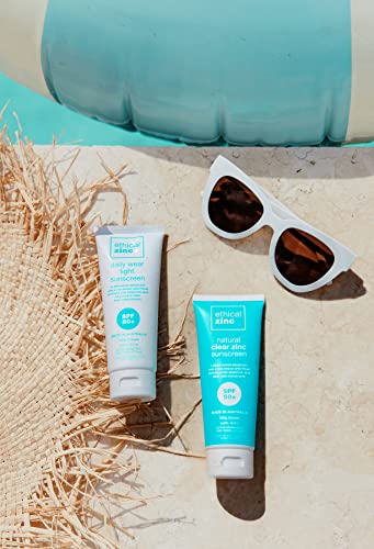 Ethical Zinc Mineral Sport Sunscreen Natural Zinc Oxide Physical SPF 50+ Water Resistant, Sensitive Skin, Reef Safe, Made in Australia, Broad Spectrum Protection, Suitable for Kids, Face and Body