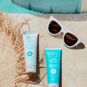 Ethical Zinc Mineral Sport Sunscreen Natural Zinc Oxide Physical SPF 50+ Water Resistant, Sensitive Skin, Reef Safe, Made in Australia, Broad Spectrum Protection, Suitable for Kids, Face and Body