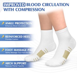 yeuG Copper Compression Socks for Men & Women Circulation- Arch Ankle Support for Athletic Running Medical Cycling（L/XL