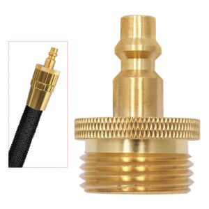 ifjf water pipe quick connect plug adapter for rv, boat, motorhome and travel trailer garden hose faucet fitting, brass