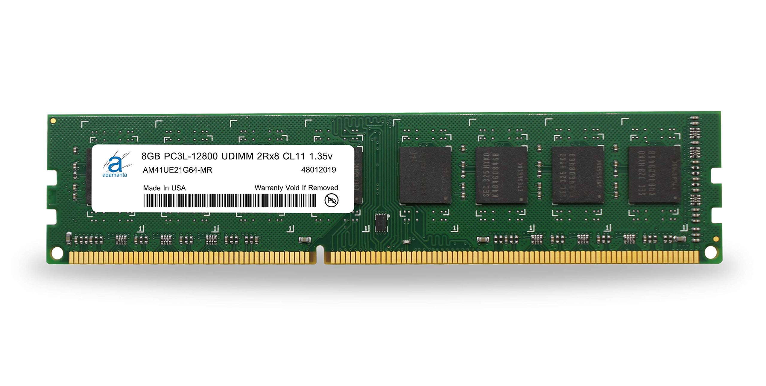 Adamanta 8GB (1x8GB) DDR3/DDR3L 1600MHz PC3L-12800 Unbuffered Non-ECC UDIMM 2Rx8 1.35v CL11 Desktop Memory Upgrade DRAM RAM