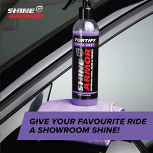 SHINE ARMOR Ceramic Coating Fortify Quick Coat Car Wax Polish Spray Waterless Wash & Wax Hydrophobic Top Coat Polish & Polymer Paint Sealant Detail Protection 8 Fl Oz