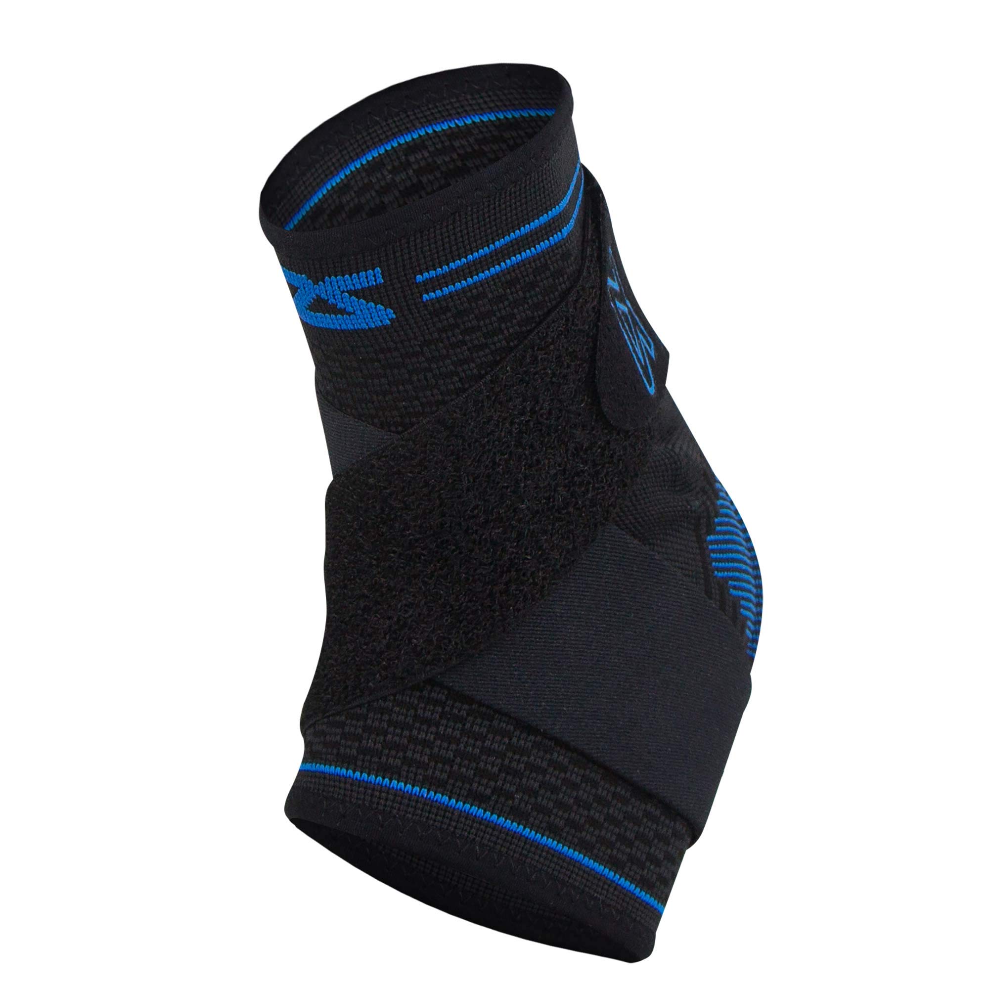 Zensah Elite Gel Sports Compression Ankle Sleeve with Removable Strap - Breathable, Lightweight, Premium Fabric, Comfortable (Black, Large)