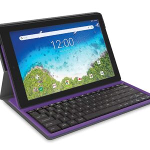 RCA Viking Pro Tablet w/Folio Keyboard 10" Multi-Touch Display, Android (Go Edition), Purple