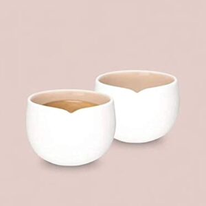 Nespresso Origin Collection 2 Espresso Coffee Cups Set, White Porcelain, New