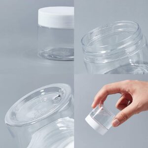 PH PandaHall 18pcs Round Pot Jars, 1.76 Oz(50ml) Clear Plastic Slime Storage Jars Cosmetic Container Jars Tiny Sample Jars Wide-mouth Containers with Lids for Liquid Creams Lip Balm Make Up Travel