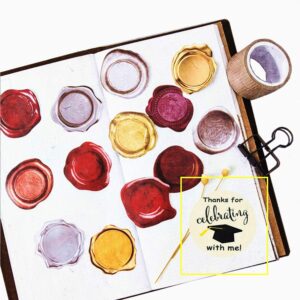 2 Inch Graduation Stickers,Thanks for Celebrate with Me Adhesive Labels - 100 Pieces/Roll