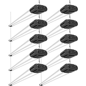 bbounder 10 pack linkable led utility shop light, 4 ft, 48 inch fixture for garage, 40w equivalent 250w, 5000k daylight, surface + suspension mount, florescent light fixture replacement, black