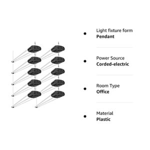 Bbounder 10 Pack Linkable LED Utility Shop Light, 4 FT, 48 Inch Fixture for Garage, 40W Equivalent 250W, 5000K Daylight, Surface + Suspension Mount, Florescent Light Fixture Replacement, Black