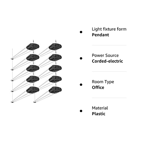 Bbounder 10 Pack Linkable LED Utility Shop Light, 4 FT, 48 Inch Fixture for Garage, 40W Equivalent 250W, 5000K Daylight, Surface + Suspension Mount, Florescent Light Fixture Replacement, Black