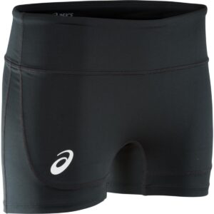 asics circuit 4 inch compression short, team black, medium