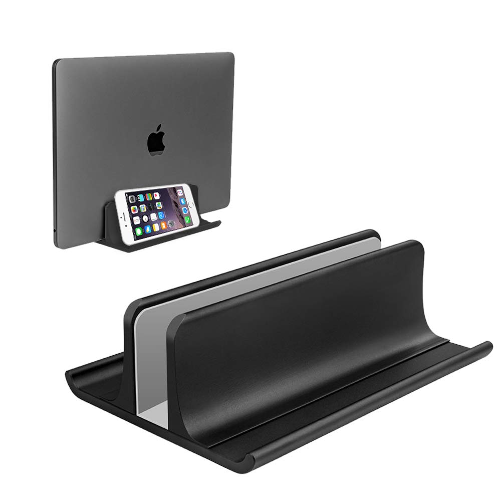 Vaydeer Vertical Laptop Stand Holder Adjustable Desktop Notebook Dock Space-Saving Three-in-one for All MacBook Pro Air, Mac,HP, Dell, Microsoft Surface,Lenovo, up to 17.3 inch Black