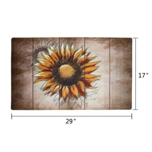 Welcome Doormat, Entrance Mat Floor Mat Rug for Indoor Outdoor Front Door with Non-Slip Rubber Backing, Printing Door Mat with Sunflower Pattern, 17''WX29''L (Sunflower-3)