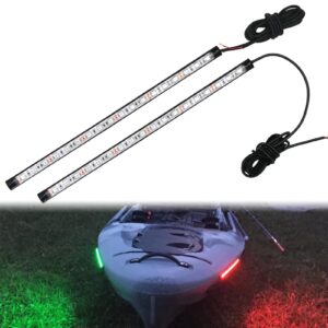 Obcursco Boat Navigation Lights, (1 Pair) 12 Inches LED Navigation Lights for Boats, Boat Lights Bow and Stern for Marine, Kayak, Jon Boat, Bass Boat, Fishing Boat and Pontoon (Red and Green)