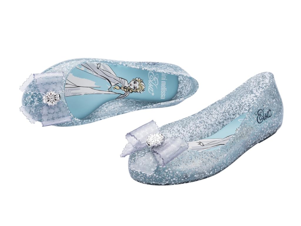 mini melissa Sweet Love + Disney Princess Ballet Flats for Kids, Elsa, 13