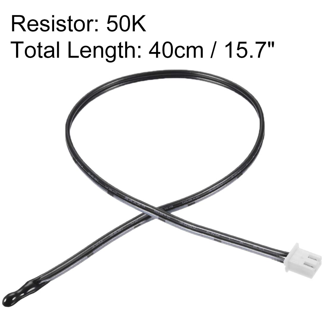 uxcell 5 Pcs 50K NTC Thermistor Probe 15.7 Inch Epoxy Sensitive Temperature Temp Sensor for Air Conditioner