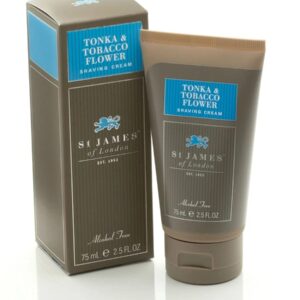 St James of London Tonka & Tobacco Flower Shave Cream Tube, 2.5oz