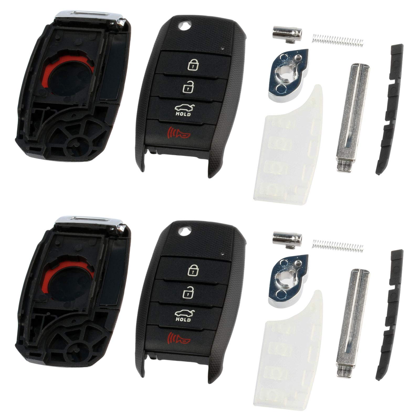 2 Case Shell fits Kia Optima Rio Soul Sorrento Sportage Key Fob Keyless Entry Remote