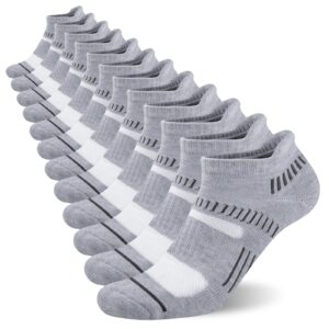 COOPLUS Mens Ankle Socks Athletic Cushioned Breathable Low Cut Tab With Arch Support - 6 Pairs