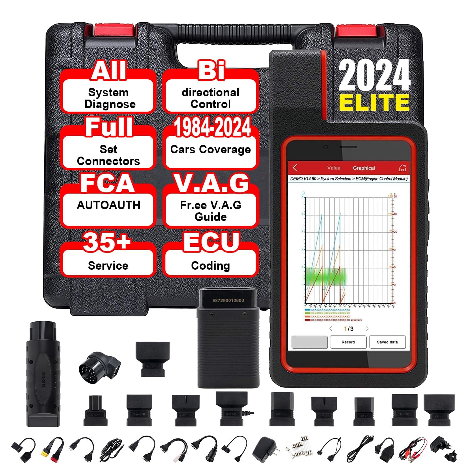 2024 Upgrade LAUNCH X431 Diagun V Bi-Directional Scan Tool,Full System Automotive Diagnostic Scanner with 35+ Reset Function,ECU Coding, Active Test, FCA AutoAuth,2-Year Free Update