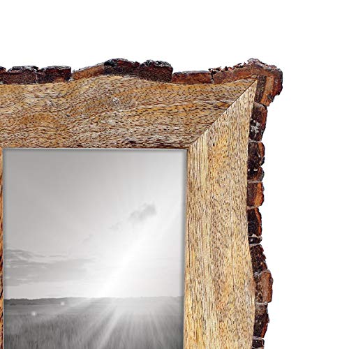 Foreside Home and Garden Rustic Live Edge 4 x 6 inch Decorative Wood Picture Frame, 54, Brown