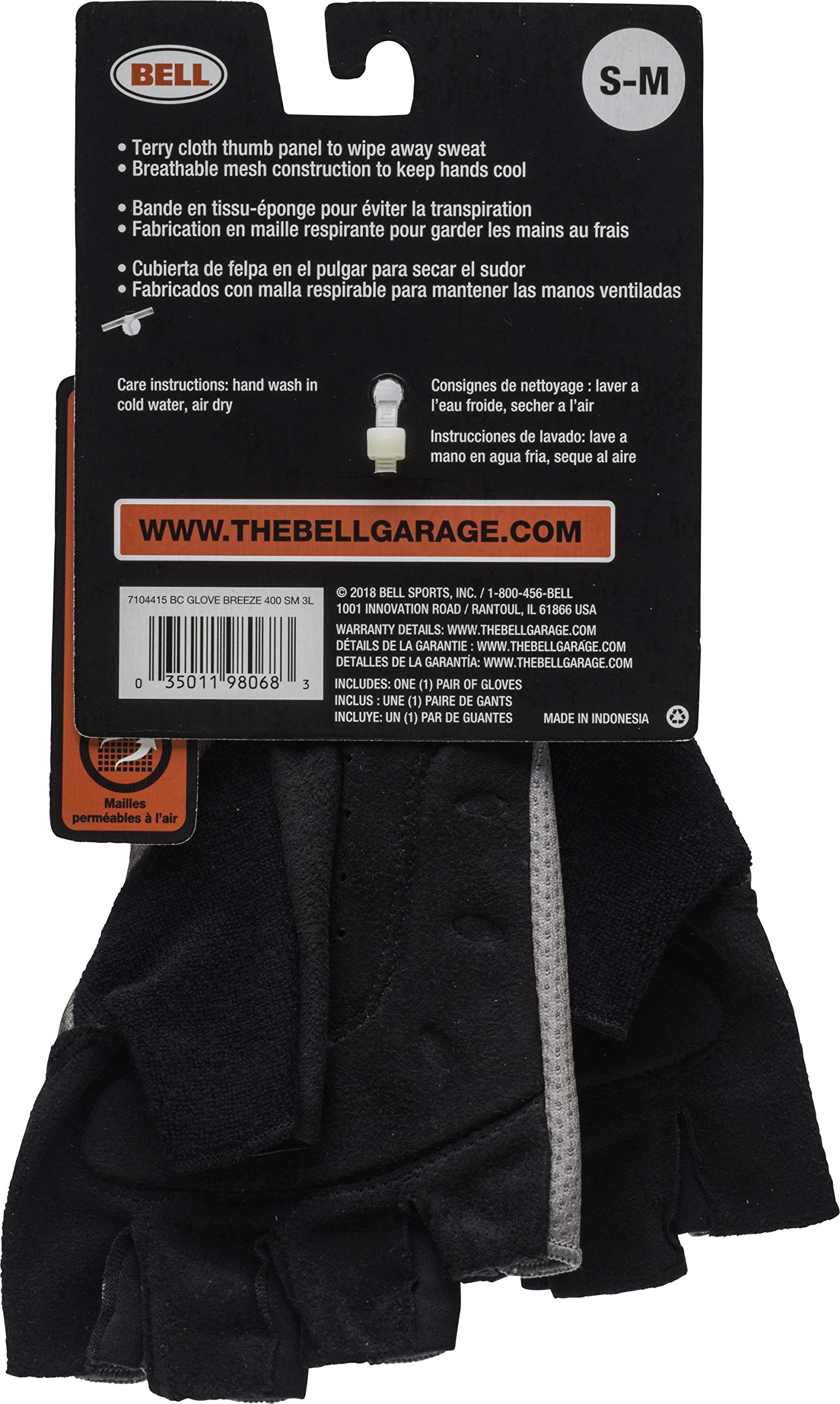 BELL Breeze 400 Half Finger Mesh Cycling Gloves, L/XL