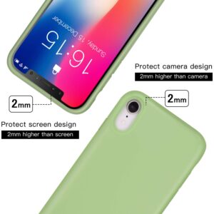 JASBON Case for iPhone XR, Liquid Silicone Shockproof Gel Rubber iPhone XR Case with Raised Edges Drop Protection Cover for iPhone XR 6.1 inch - Matcha Green