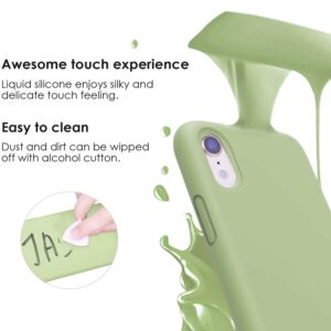 JASBON Case for iPhone XR, Liquid Silicone Shockproof Gel Rubber iPhone XR Case with Raised Edges Drop Protection Cover for iPhone XR 6.1 inch - Matcha Green