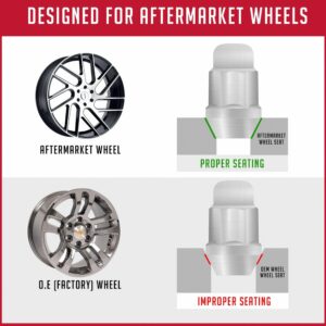 Wheel Accessories Parts M12 1.50 12x1.5 Thread Closed End Bulge 1.38" Long Locking Wheel Lug Nuts Lock Chrome Dual Hex Key 13/16" and 3/4" Fits Many Chevy Honda Toyota Passenger Vehicles