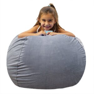 EMMandSOPHIE Stuffed Animal Storage Bean Bag Chair-Kids Bean Bag Chairs-Bean Bag Chair Kids-Beanbag Chairs for Kids and Teens-Stuffed Animal Holder-Stuffed Animal Bean Bag Storag