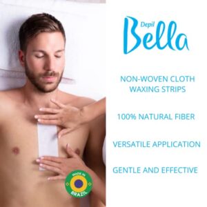 Depil Bella Non-Woven Cloth Waxing Strips | 100% Natural Fiber | For Hair Removal at Home and Professional Use (100 Strips)